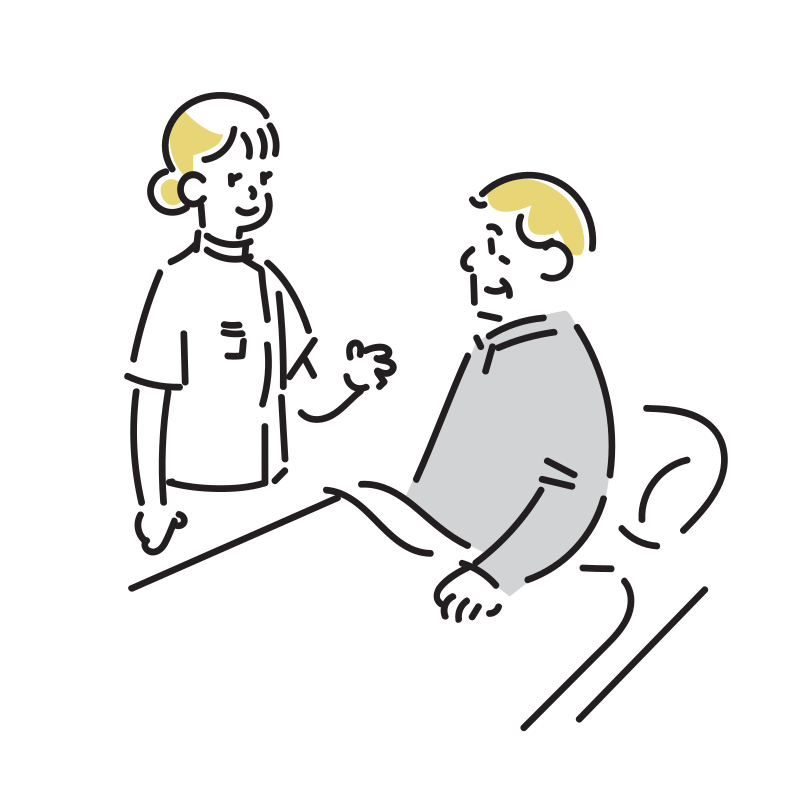 患者さんと話す看護師のイラスト